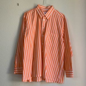 Brioni XL orange and white men’s dress shirt